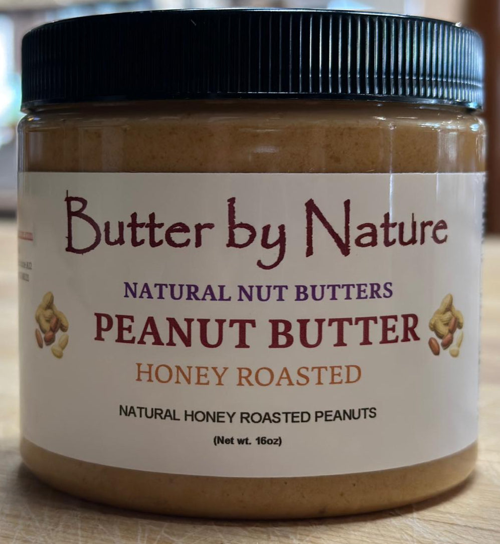 Butter By Nature Honey Roasted Peanut Butter, Natural Nut Butters, 16 Ounces