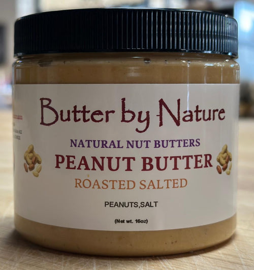 Butter By Nature Roasted Salted Peanut Butter, All-Natural, 16 Ounces